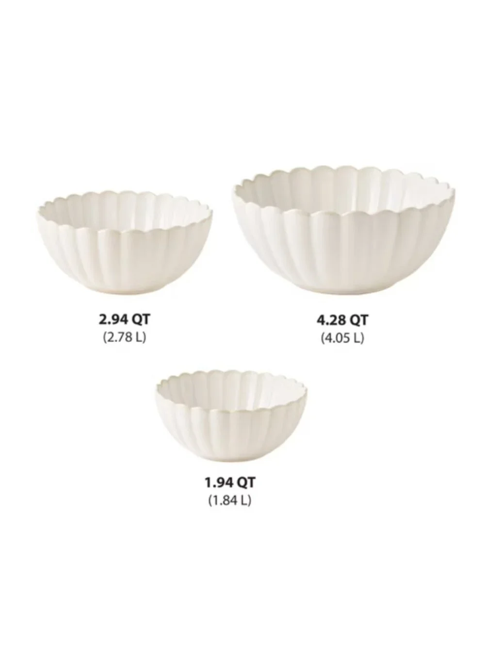 The Pioneer Woman Home Cream 3 Set Kitchen Items Colette Stoneware Nesting Bowls